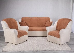 decoDoma Cuverturi SHERPA culoarea alunei canapea