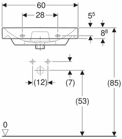 Lavoar pe mobilier Geberit Smyle Square 60 cm