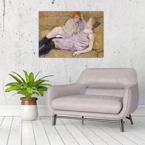 Tablou pe sticlă - Henri de Toulouse-Lautrec, The Sofa, reproducere (70x50 cm)