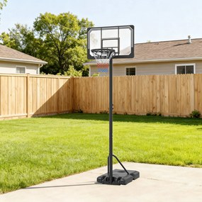 SPORTNOW Cos pentru baschet cu inaltime reglabila, 182-213 cm, Negru