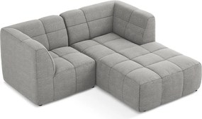 Colțar gri cu tapițerie din țesătură bouclé (cu colț pe partea dreaptă/cu șezlong) Aloha – Makamii