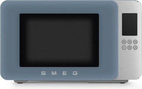Cuptor cu microunde cu gratar 4in1 SMEG Collezione MOC01SBMEU, 1900 W, 29 l, 18 programe, Inchidere lenta, Semnal sonor, Ecran LCD, Albastru