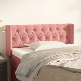 3119151 vidaXL Tăblie de pat cu aripioare roz 103x16x78/88 cm catifea