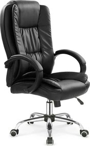 Scaun de birou RELAX, negru, piele ecologica, 64x75x110/118 cm