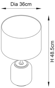 Endon 93067 - Lampă de masă ZINNIA, 1xE27/10W/230V, albastră/aurie