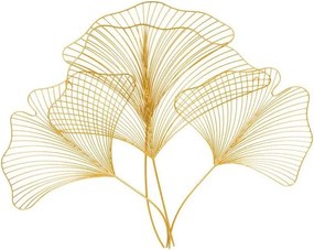 Decoratiune de perete frunze de ginkgo filigran, Ginkgo 90cm auriu