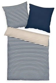 Tom Tailor Lenjerie de pat Percale Dark Navy - Sunny Sand, 140 x 200 cm, 70 x 90 cm