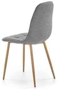 Scaun de bucaterie Zina, gri/lemn natural