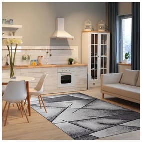 Covor Phoenix design geometric gri-negru 3016-244 Selectează mărime: 060 X 110