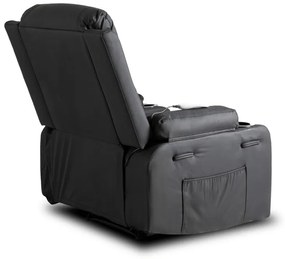 JAKS Fotoliu de masaj piele eco neagră Box