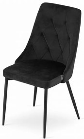 Set de sufragerie 1+4, masa neagra cu decor stejar auriu MADO 120x80cm si scaun de sufragerie din catifea neagra IMOLA