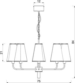 Candelabru suspendat pe lanț TORTOLA 8xE14/15W/230V bej