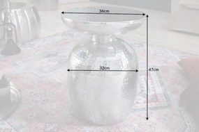 Masuta auxiliara design unicat Orient 36cm argintiu