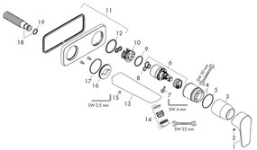 Baterie lavoar Hansgrohe, Talis E, montaj pe perete, 22.5 cm, alb mat