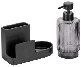 Suport pentru accesorii de spălat negru din polirășină Pina – Wenko