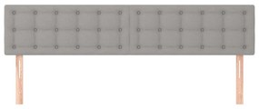Tablii de pat, 2 buc, gri deschis, 80x5x78 88 cm, textil 2, Gri deschis, 160 x 5 x 78 88 cm