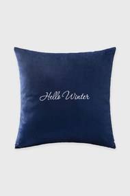 Față de pernă Hello Winter bleumarin