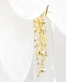 Lustra suspendata metal auriu si sticla CLARA 80