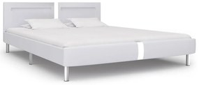 280855 vidaXL Cadru de pat cu LED, alb, 180 x 200 cm, piele artificială