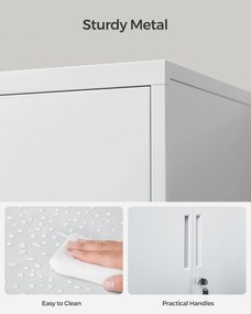 Dulap de depozitare din metal, Songmics, Gray, 40 x 80 x 90 cm