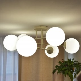 Lustră aplicată MOON, 6xE27/15W/230V, crem