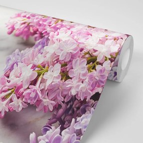 Fototapet autoadeziv liliac pe marmură