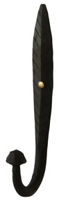 Cuier negru, din metal, cu agatatoare, model frunza, Ria