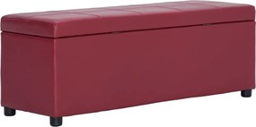 vidaXL Bancă, compartiment de depozitare, grena 116 cm piele ecologică