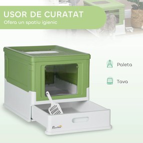 PawHut Litieră pisici cu tava detașabilă, 2 uși | Aosom Romania