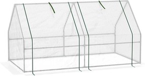 Outsunny Mini Seră Portabilă din PE pentru Grădină, cu Uși cu Fermoar și Acoperiș pentru Protecție UV/Apă, 180x90x90 cm, Alb | Aosom Romania