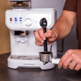 TEMPO-KONDELA BERNY, aparat de cafea cu manetă cu râşniţă, alb