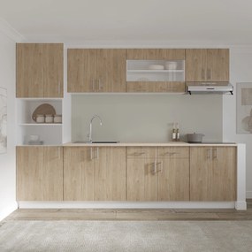Corp haaus Karo, 2 Sertare, 2 Usi, Lemn Natural/Alb, 80 x 50 x 80 cm