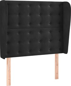 vidaXL Tăblie de pat cu aripioare, negru, 83x23x118/128 cm, catifea