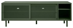 Comodă TV verde-închis din metal 160x55 cm Veep – Unique Furniture