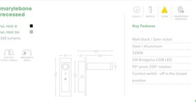 Aplica incastrabila cu spot LED directionabil Marylebone nickel