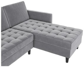 Colțar gri deschis cu tapițerie din catifea Presley – Støraa