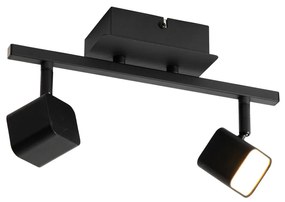 Plafoniera moderna neagra cu LED inclus 2 lumini - Nola