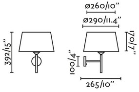 Aplica de perete abajur textil WINDSOR alb