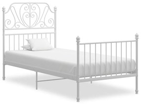 324845 vidaXL Cadru de pat, alb, 100x200 cm, metal