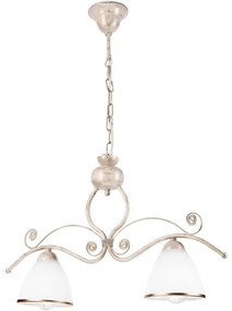 Lustră pe lanț RETRO 2xE27/60W/230V auriu/matină