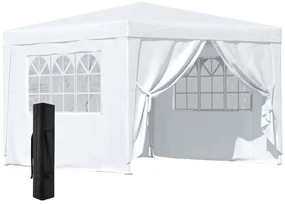 Foisor Impermeabil cu Paneluri Laterale Outsunny, Tesatura Oxford Alb, 3x3m | Aosom RO