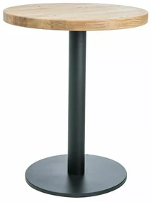 Masa de dining neagra cu blat din stejar PURO II fi 60