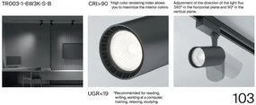 Spot LED, accesoriu pentru sinele monofazate Unity, Vuoro alb 15W 4000K