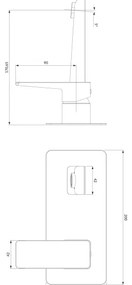 OMNIRES PM7415CR - Baterie umyvadlová podomítková PARMA chrom