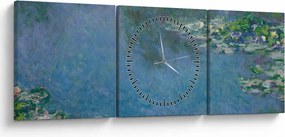 Tablou - Claude Monet, Water Lilies, reproducere (cu ceas) (90x30 cm)
