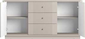 Comodă cu sertare pe soclu Vesper 160 cm - cașmir / mânere aurii