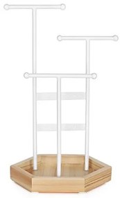 Suport bijuterii, Songmics, Natural-Alb, 20.5x18x36 cm
