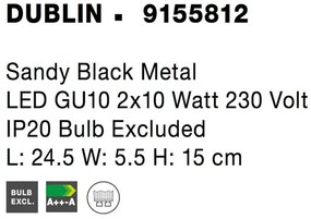 Aplica cu 2 spoturi directionabile DUBLIN negru NVL-9155812