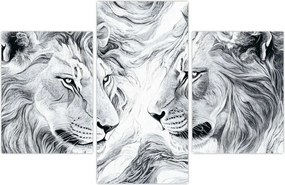 Tablou - Capete de lei desenate (90x60 cm)