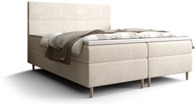 Pat matrimonial Boxspring 140 cm Flu Comfort (bej deschis) (cu saltea și sp. depozitare). 1055917